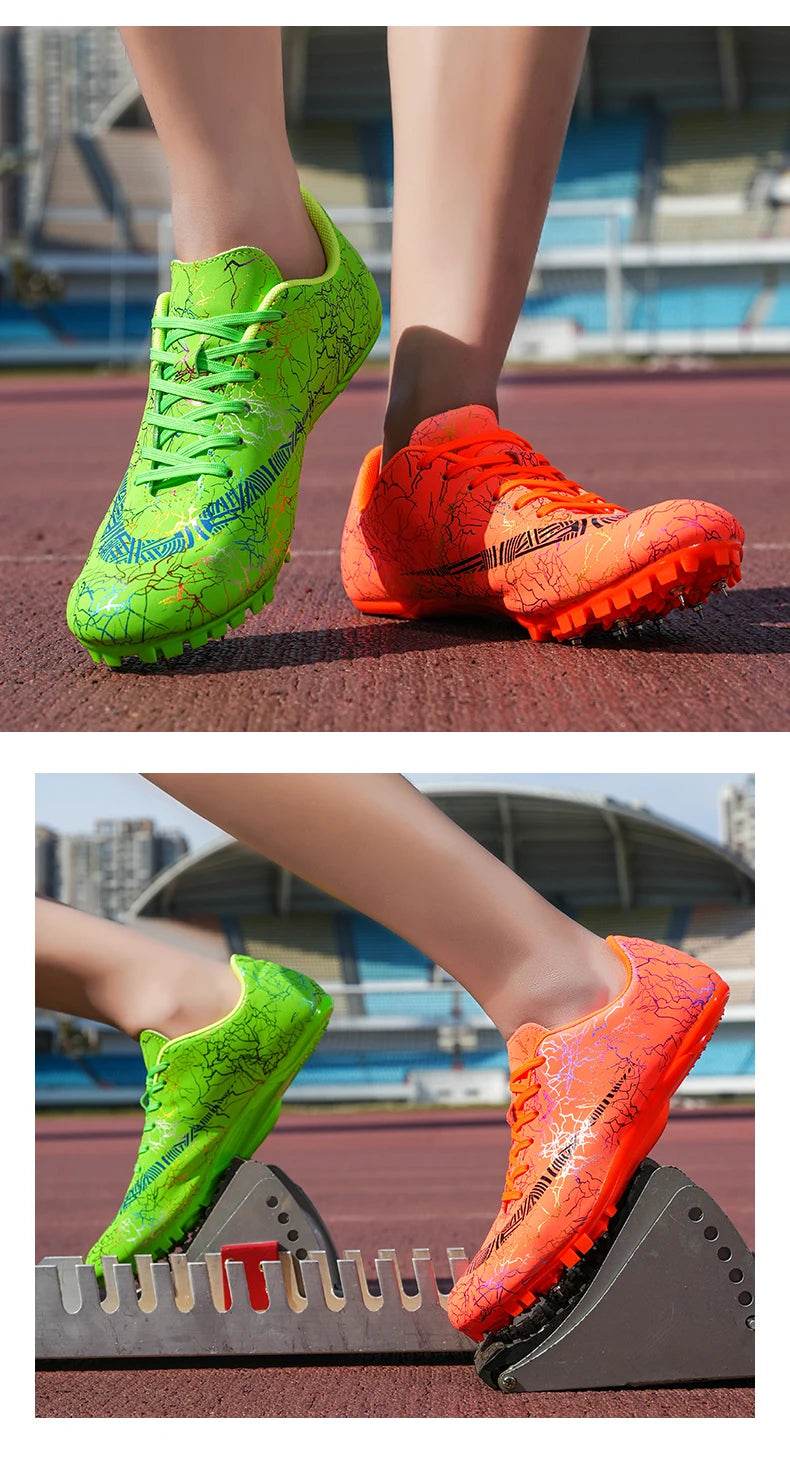 Professional Spikes Track & Field Shoes for Men Women Kids Breathable Racing Jumping Sprint Running Sneakers Size 35-45 - KICKSTART