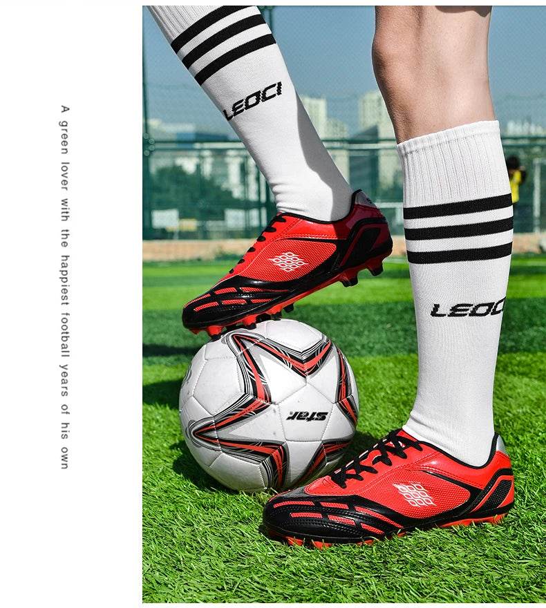 Soccer Shoes Men Turf Football Boots Fashion Firm Ground Studs Anti Slip Boy Sneakers Original Outdoor Field Training Trainers - KICKSTART