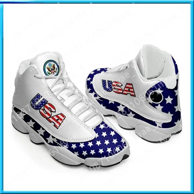 Print On Demand Custom Basketball Sneaker USA United States Flag Custom Print POD Shoes Custom Shoes - KICKSTART