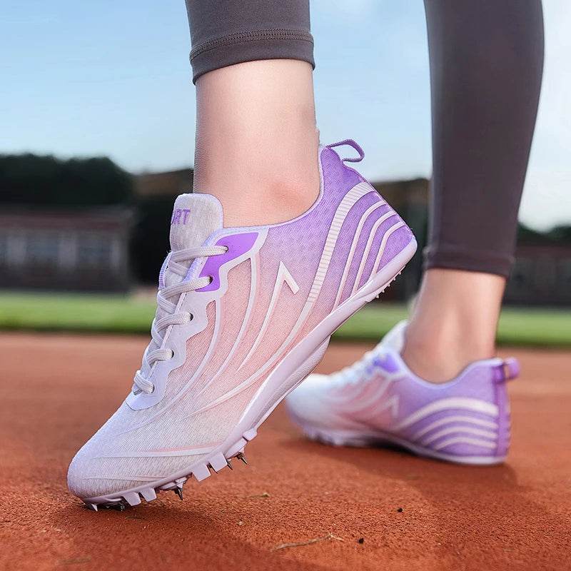 Men Track Field Shoes Shoes Training Spiked Shoes Sport Match Professional Waterproof Athletic Lightweight Lace-up Sneakers - KICKSTART