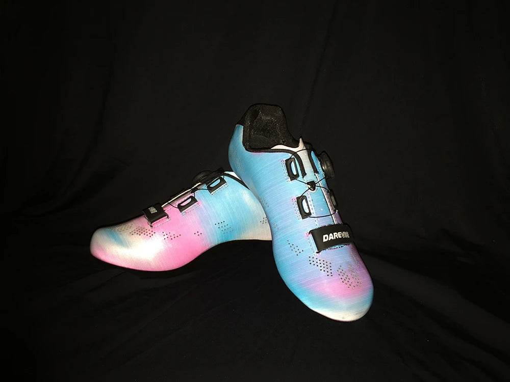 DAREVIE Road Cycling Shoes Pearl Colorful Chameleon Cycling Shoes Light Reflective Cycling Shoes Racing Bike Shoes LOOK SPD-SL - KICKSTART