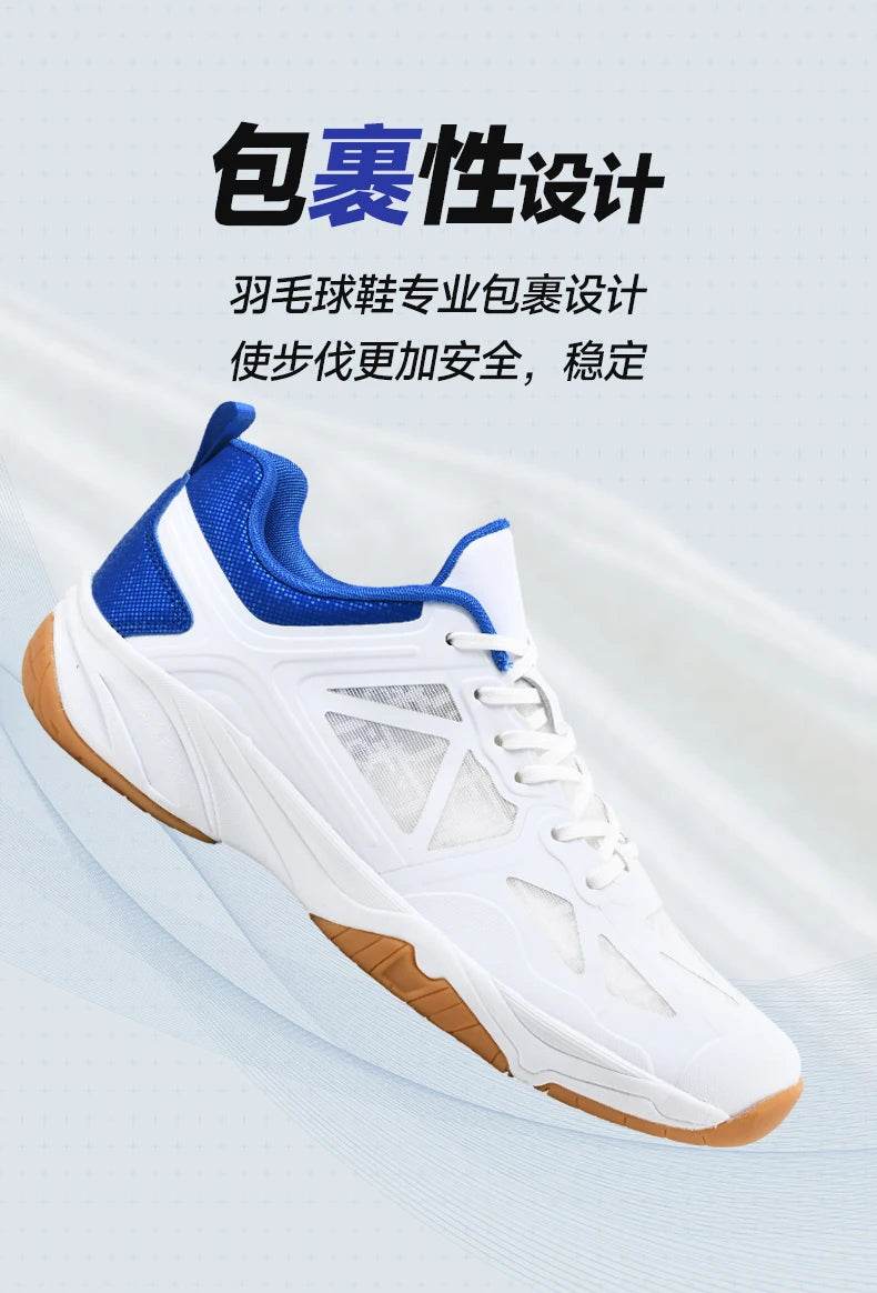 Unisex Men Women Badminton Squash Indoor Sports Shoes Ultra-light Rubber Sole Volleyball Table Tennis Training Sneakers - KICKSTART