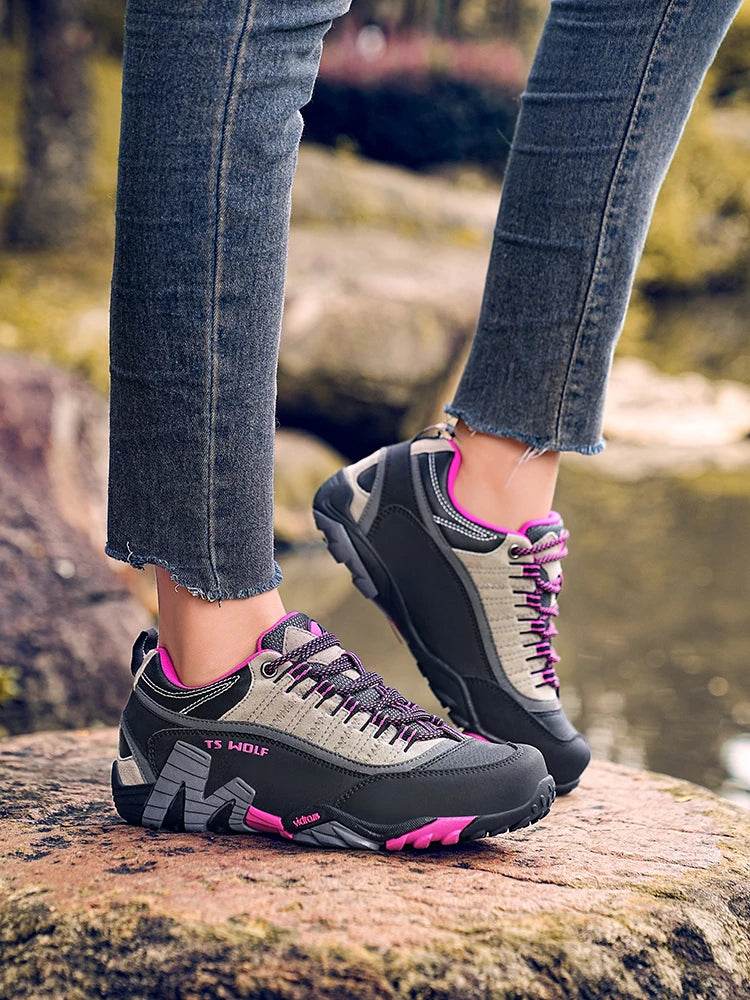 Outdoor Lover Trekking Shoes Men Waterproof Hiking Shoes Mountain Boots Genuine Leather Woodland Hunting Tactical Shoes - KICKSTART