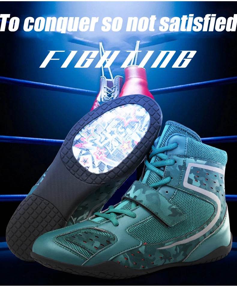 Professional Wrestling Shoes Youth Mesh Breathable and Anti Slip Boxing Wrestling Fighting Sports Shoes Fitness Training Shoes - KICKSTART