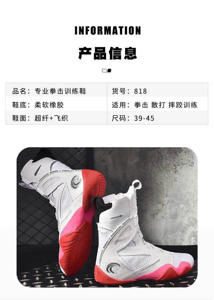 Boxing fighting match men's and women's fighting shoes indoor fitness training wrestling wrestling professional jump rope - KICKSTART