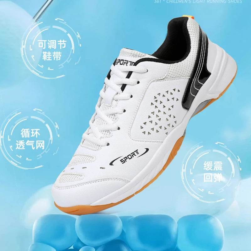 Unisex Men Women Badminton Squash Sports Shoes Ultra-light Rubber Sole Volleyball Tennis Training Sneakers - KICKSTART