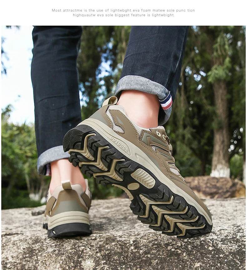 Hiking Shoes Men Women Mesh Sneakers Breathable Fashion Mountain Shoes Boy Spring Autumn Summer Work Shoes Outdoor Trekking - KICKSTART