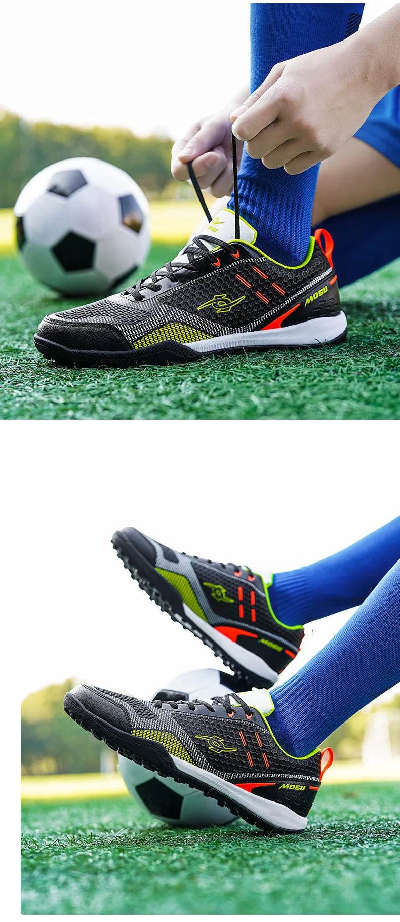 Professional Men Soccer Training Sneakers Teenage School Students Football Practice Shoes Non-slip Turf Grass Athletic Trainers - KICKSTART