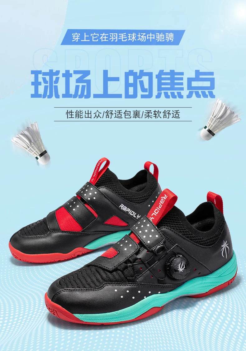 Men Badminton Sport Shoes Quick Lacing Men Volleyball Sneakers Non-slip Women Table Tennis Shoes Outdoor Tennis Footwear A88 - KICKSTART