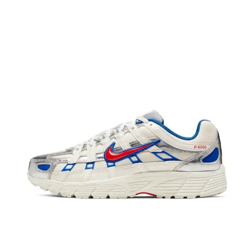 Nike P-6000 Classic Retro Running Shoes Soft Shock Absorbing Comfortable Men's and Women's Sneakers White and Blue Colours - KICKSTART