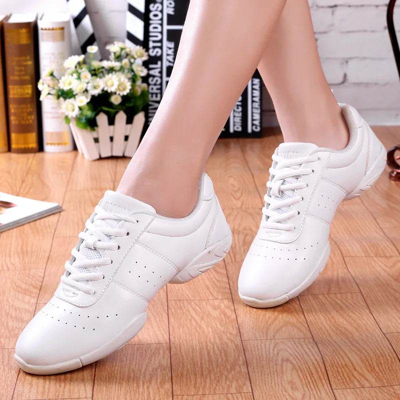 Dance Shoes Woman Men Ladies Modern Soft Outsole Jazz Sneakers Aerobics Breathable Lightweight Female Dancing Fitness Sport - KICKSTART