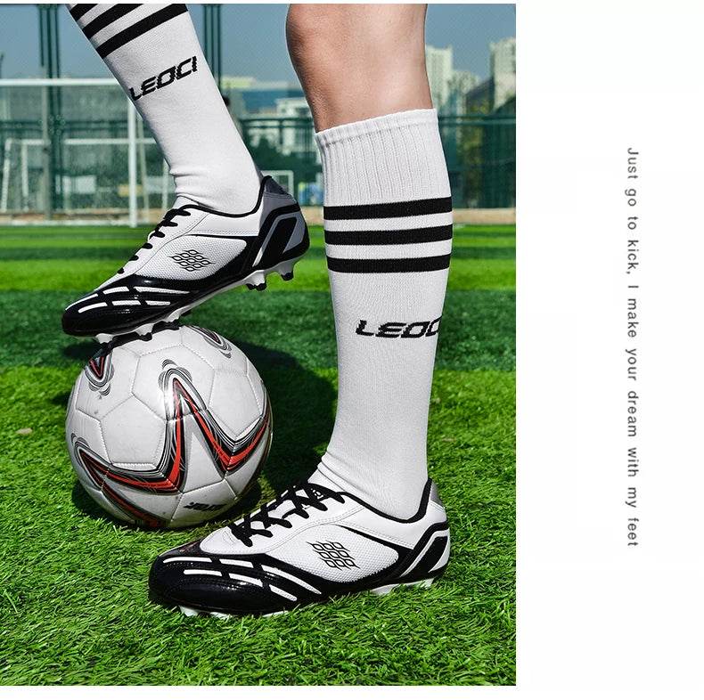 Soccer Shoes Men Turf Football Boots Fashion Firm Ground Studs Anti Slip Boy Sneakers Original Outdoor Field Training Trainers - KICKSTART