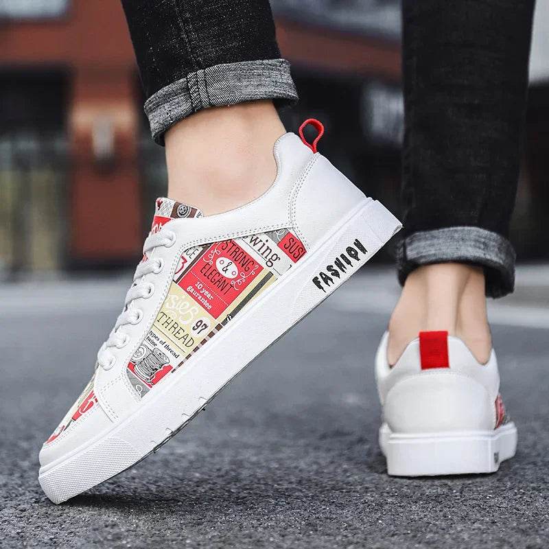 Trend Graffiti Casual Shoes Men Platform Sneakers Walking Skateboarding Shoe Fashion Footwear Teenagers Zapatillas Hombre 39-44 - KICKSTART