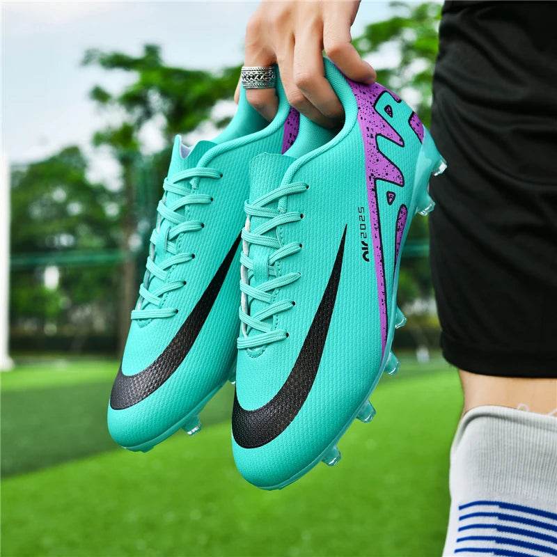 Men Soccer Shoes FG/TF Soft Football Sneakers Breathable Non-Slip Cleats Grass Trainers Outdoor Low Top Running Sport Footwear - KICKSTART