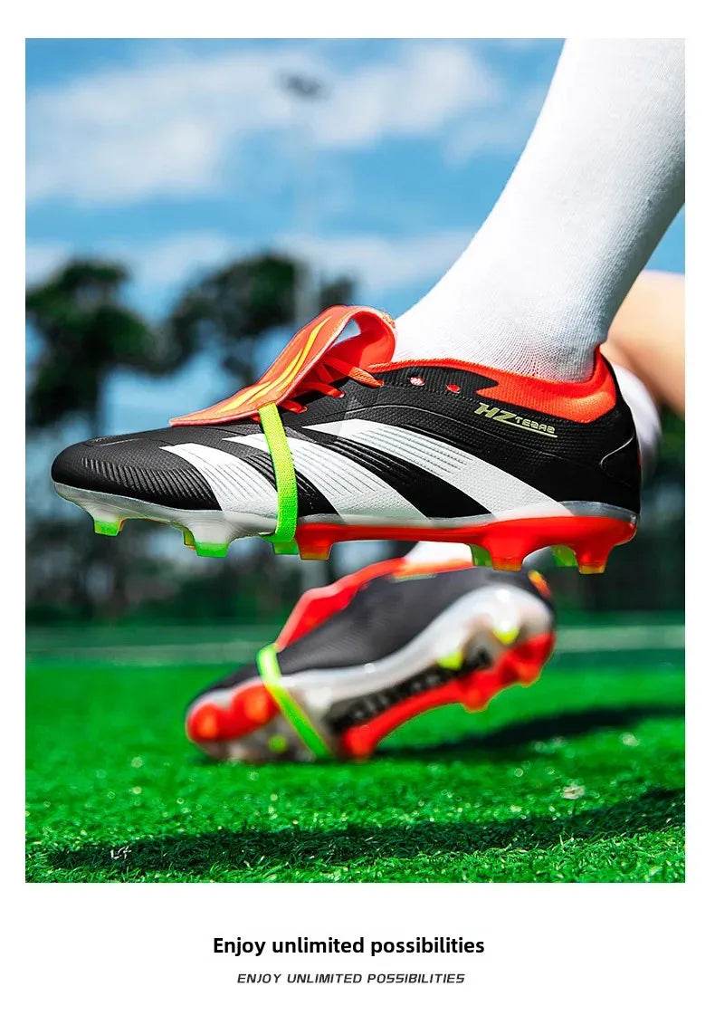 Nailart Soccer Shoes Meadow Source Youth Grass Seamless Knitted Training Shoes Football Boots For Outdoor Use - KICKSTART