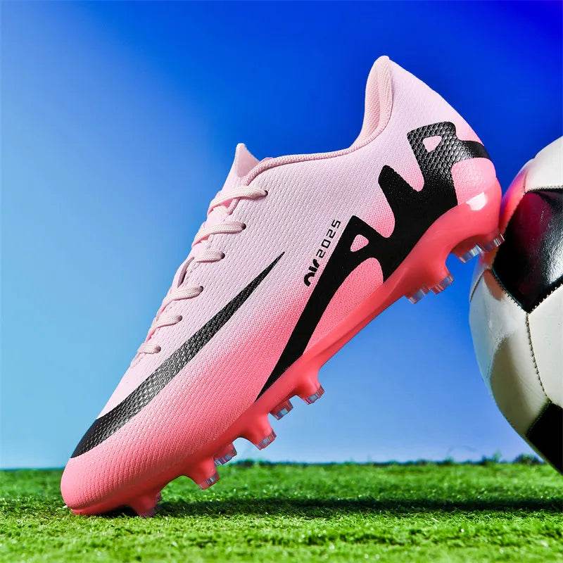 Men Soccer Shoes FG/TF Soft Football Sneakers Breathable Non-Slip Cleats Grass Trainers Outdoor Low Top Running Sport Footwear - KICKSTART