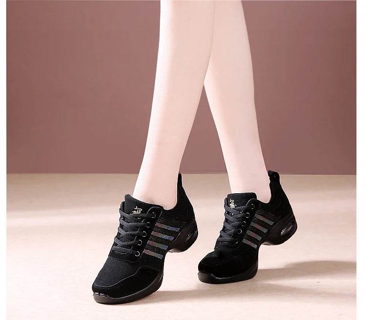 Dance sneakers for woman jazz shoes mesh Modern Outsole Dance Sneakers Breathable Lightweight Dancing fitness shoes for women - KICKSTART