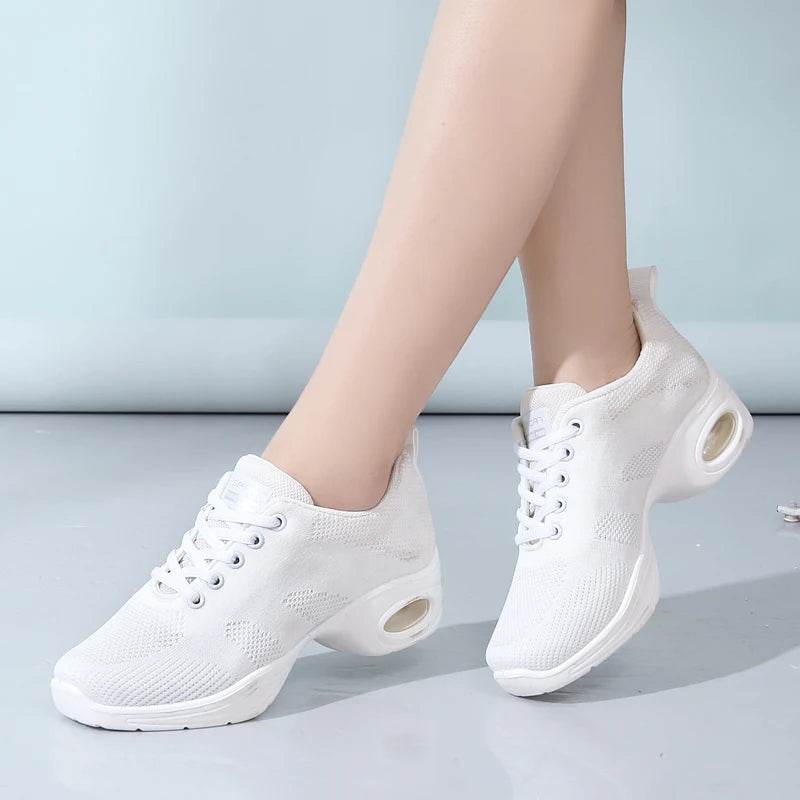 Dance sneakers for woman jazz shoes mesh Modern Outsole Dance Sneakers Breathable Lightweight Dancing fitness shoes for women - KICKSTART