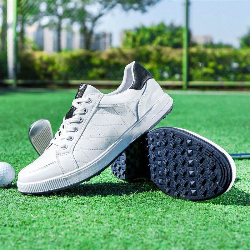 Men's Golf Shoes Genuine Leather Waterproof and Anti slip Sports Shoes Men's Golf Training Shoes - KICKSTART