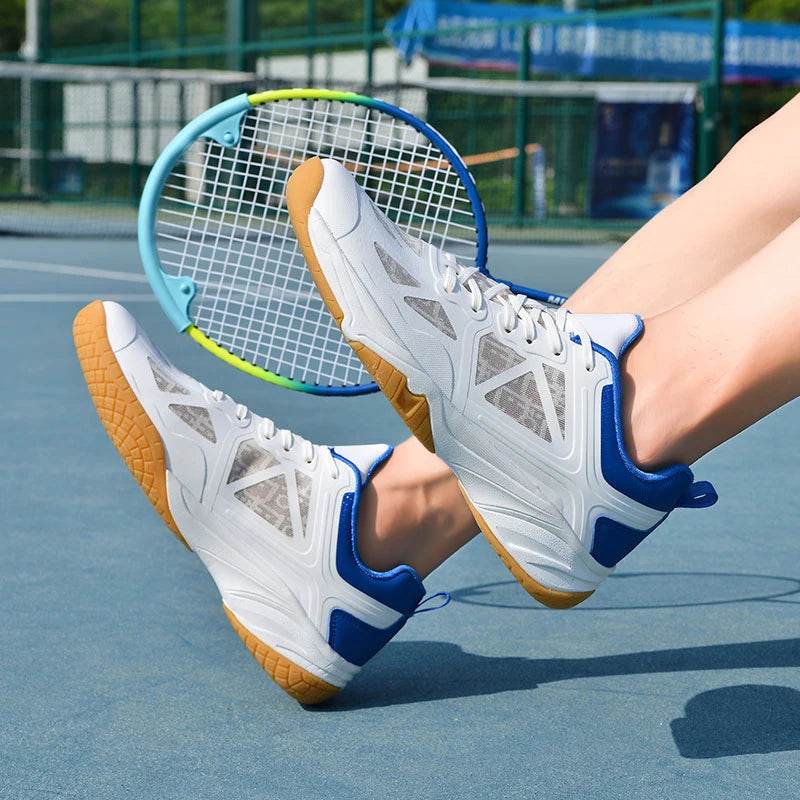 Unisex Men Women Badminton Squash Indoor Sports Shoes Ultra-light Rubber Sole Volleyball Table Tennis Training Sneakers - KICKSTART