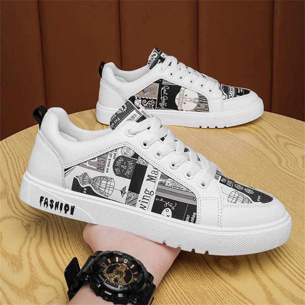 Trend Graffiti Casual Shoes Men Platform Sneakers Walking Skateboarding Shoe Fashion Footwear Teenagers Zapatillas Hombre 39-44 - KICKSTART