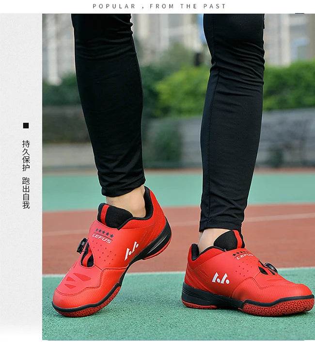 Breathable Men Women Table Tennis Training Shoes Buckle Outdoor Non-slip Badminton Volleyball Squash Athletic Sneakers - KICKSTART