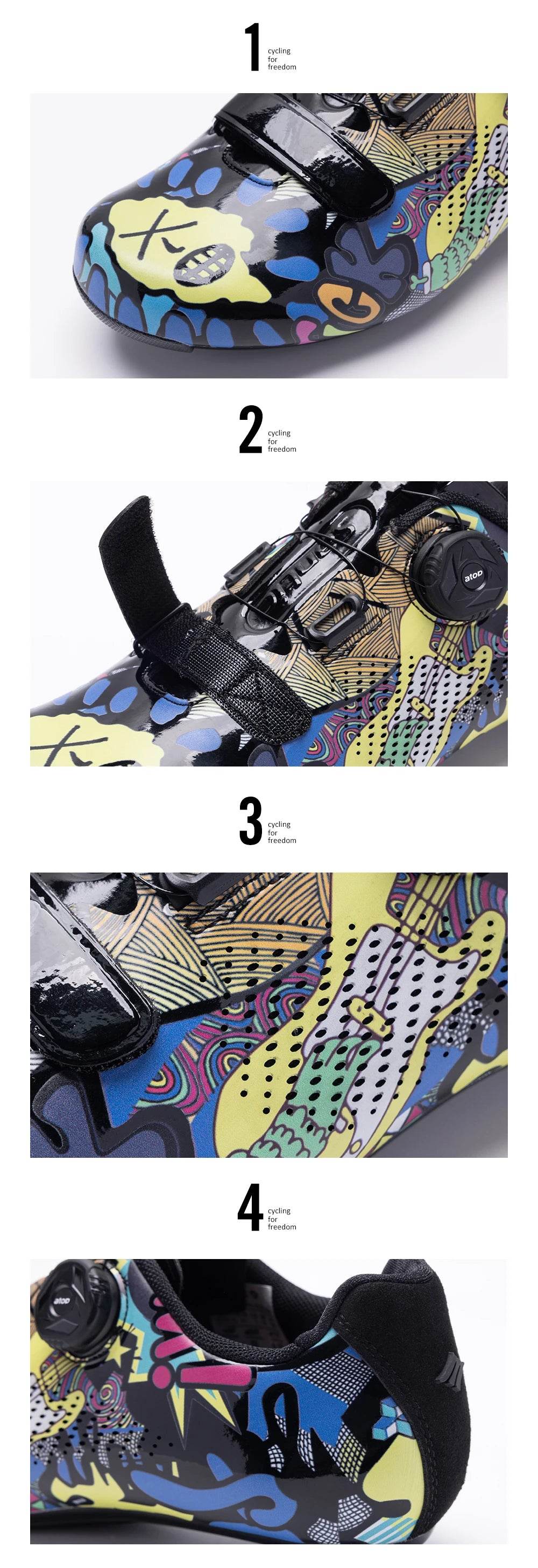 Santic Cycling Lock Shoes Unisex Men Women Colorful Auto-lock Biking Shoes Nylon Sole Outdoor Road Bike Riding Bicycle Sneakers - KICKSTART