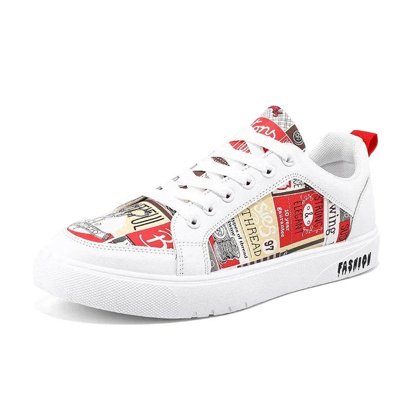 Trend Graffiti Casual Shoes Men Platform Sneakers Walking Skateboarding Shoe Fashion Footwear Teenagers Zapatillas Hombre 39-44 - KICKSTART