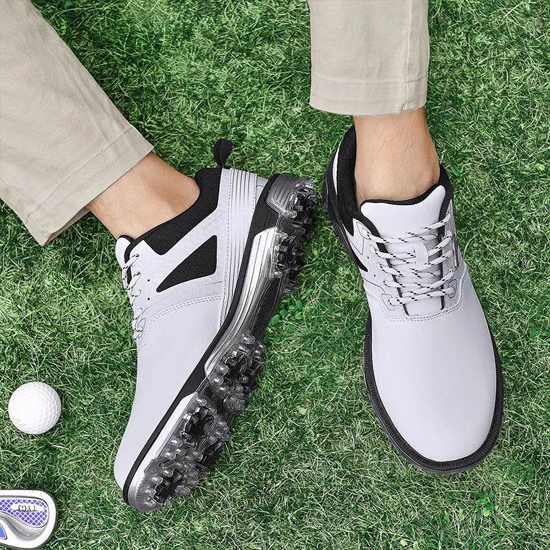 Waterproof Golf Shoes Men High quality Leather Professional Outdoor Golfing Sneakers Walking Exported To Europe And America40-47 - KICKSTART