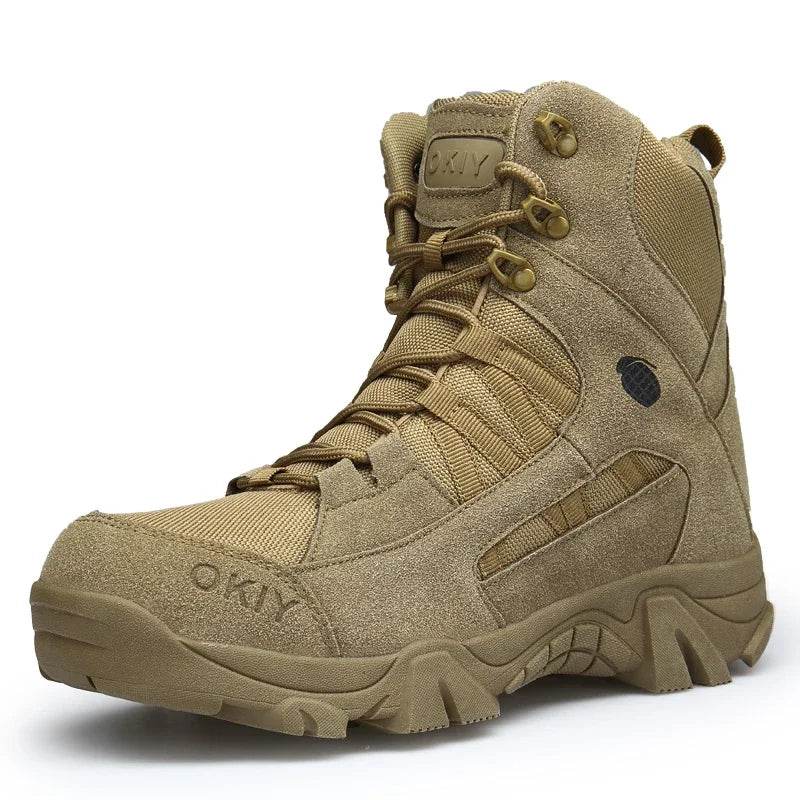 Men's Hiking Boot Classic Outdoor Hiking Shoes Thick Soled Boots Men's Ankle Boots Desert Waterproof Work Safety Shoes - KICKSTART