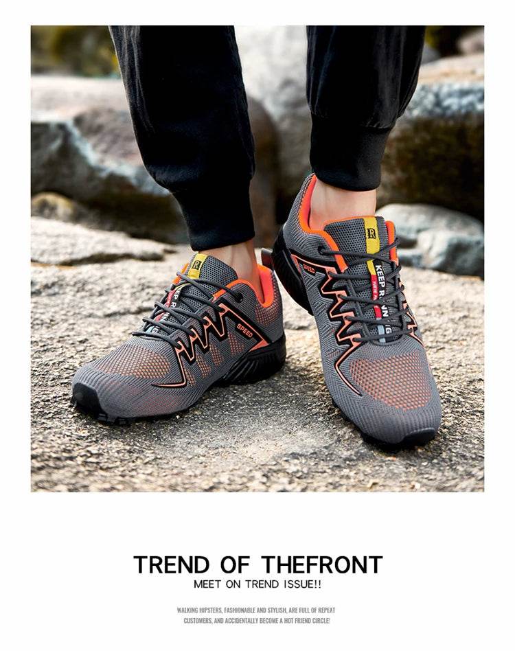 SMS New Men Shoes Sneakers Breathable Outdoor Mesh Hiking Shoes Casual Light Male Sport Shoes Comfortable Climbing Shoes - KICKSTART