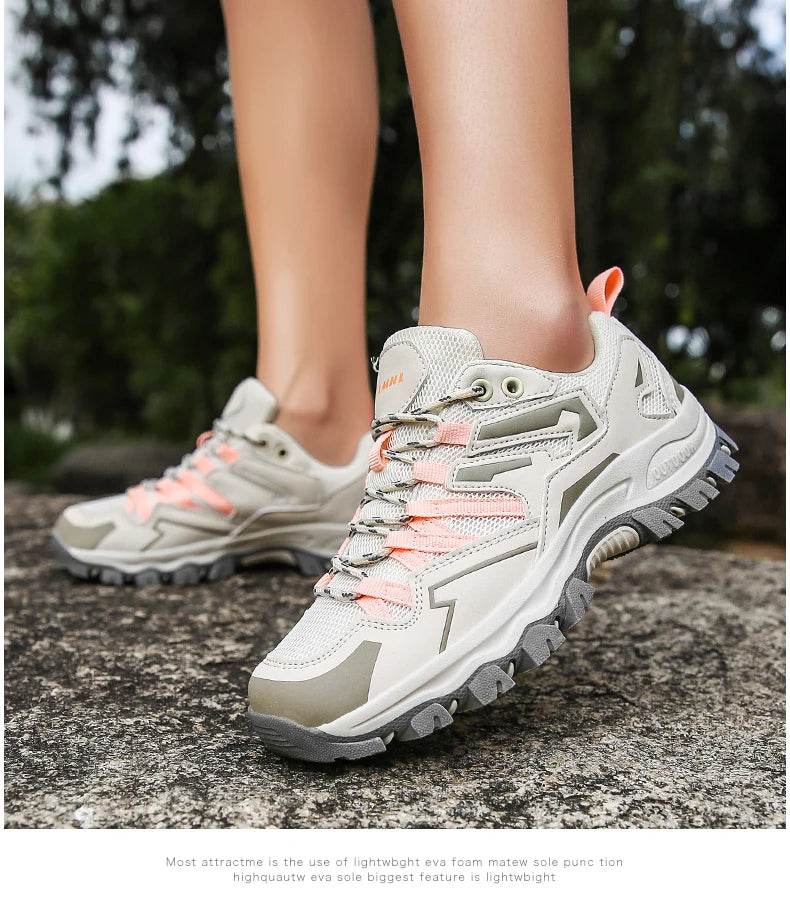 Hiking Shoes Men Women Mesh Sneakers Breathable Fashion Mountain Shoes Boy Spring Autumn Summer Work Shoes Outdoor Trekking - KICKSTART