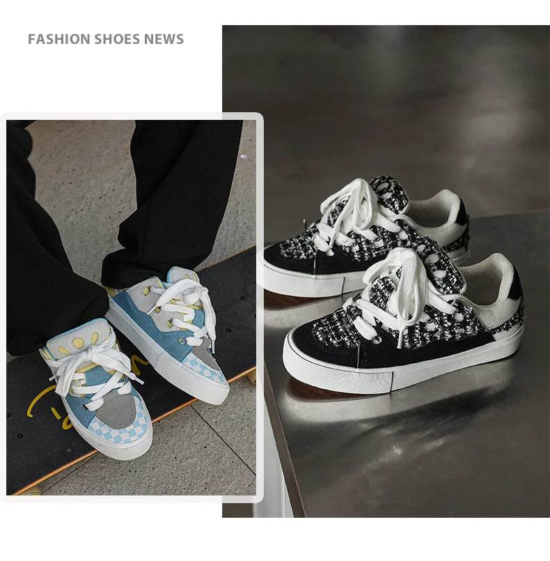 Hot Sale Fashion Unisex Skateboard Shoes Streetwear Canvas Shoes Men Breathable Designer Trainers Women Stylish Casual Sneakers - KICKSTART