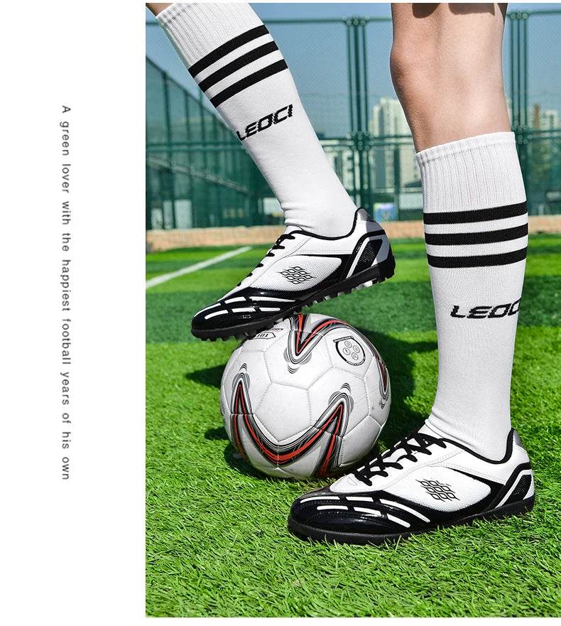 Soccer Shoes Men Turf Football Boots Fashion Firm Ground Studs Anti Slip Boy Sneakers Original Outdoor Field Training Trainers - KICKSTART