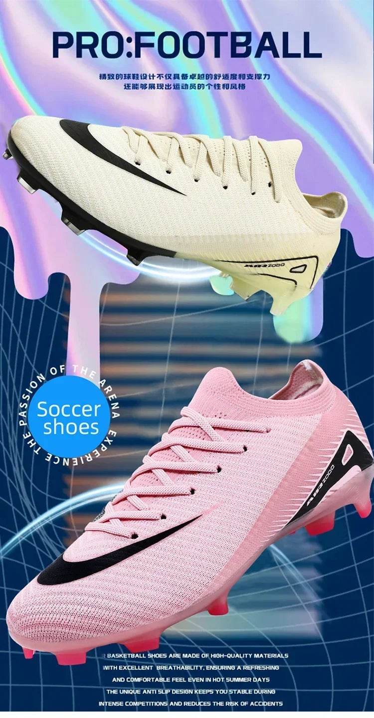 Men FG Soccer Shoes Resistant Society Football Field Boots Original Comfortable Football Shoes Cleats Ultralight Studded Match - KICKSTART