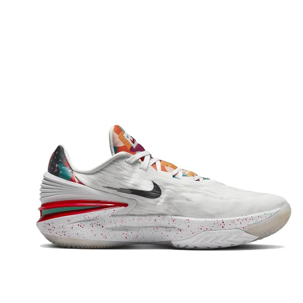 Nike Air Zoom G.T. Cut 2 Men's Low Top Basketball Shoes Comfortable Shock Absorbing Athletic Shoes White Red Green Colorways - KICKSTART