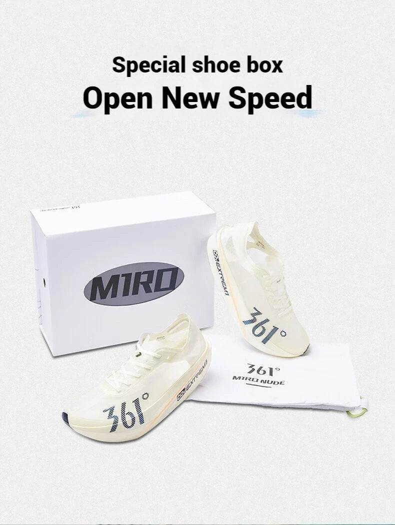 361 Degrees Miro 99 Men Running Shoes Ultra-light Breathable Carbon-plate Lightweight Marathon Fast Male Sneakers 672432237F - KICKSTART