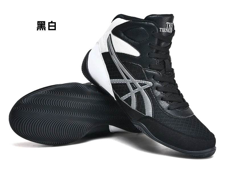 Men's Light Wrestling Shoes Breathable Mesh Boxing Sports Shoes Men's Training Boxing Shoes Black Gold Red Sports Shoes - KICKSTART