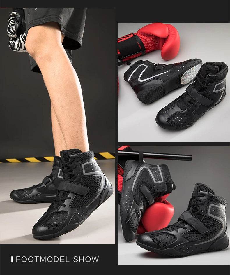 Professional Wrestling Shoes Youth Mesh Breathable and Anti Slip Boxing Wrestling Fighting Sports Shoes Fitness Training Shoes - KICKSTART