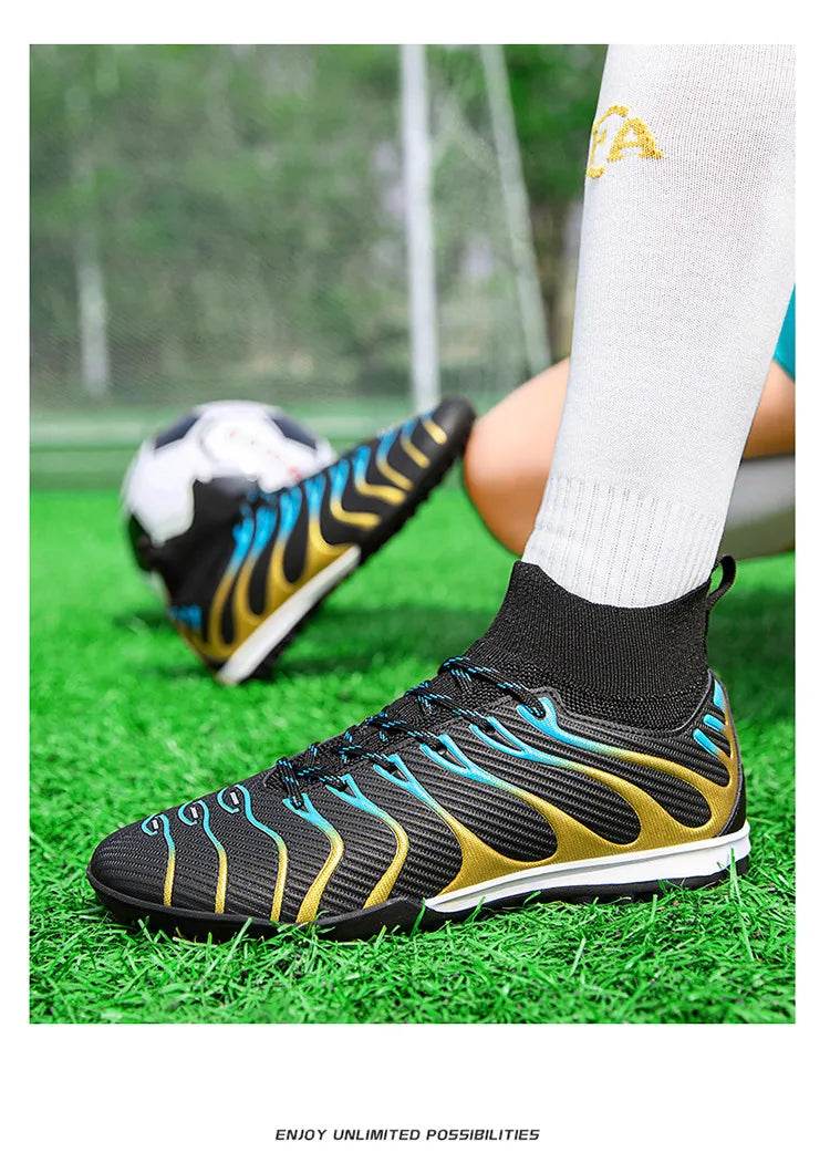 Hot High Quality Man Football Boots Society Outdoor TF/FG Mens Studded Boots Light Training Teenager Soccer Shoe botas de futbol - KICKSTART