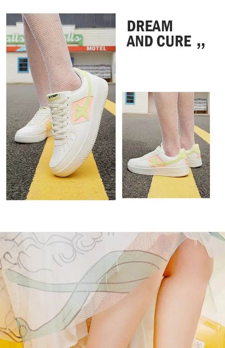 Xtep Men Skateboarding Shoes Non-Slip Casual White Couple Skate Sneakers Male Female Luxury Brand Shoes 881219319851 - KICKSTART