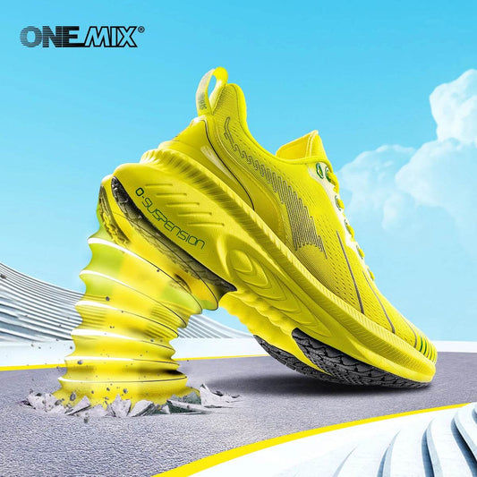 ONEMIX Top Cushioning Running Shoes Suitable for Heavy Runners Lace Up Sport Shoes Non-slip Outdoor Athletic Sneakers for Men - KICKSTART