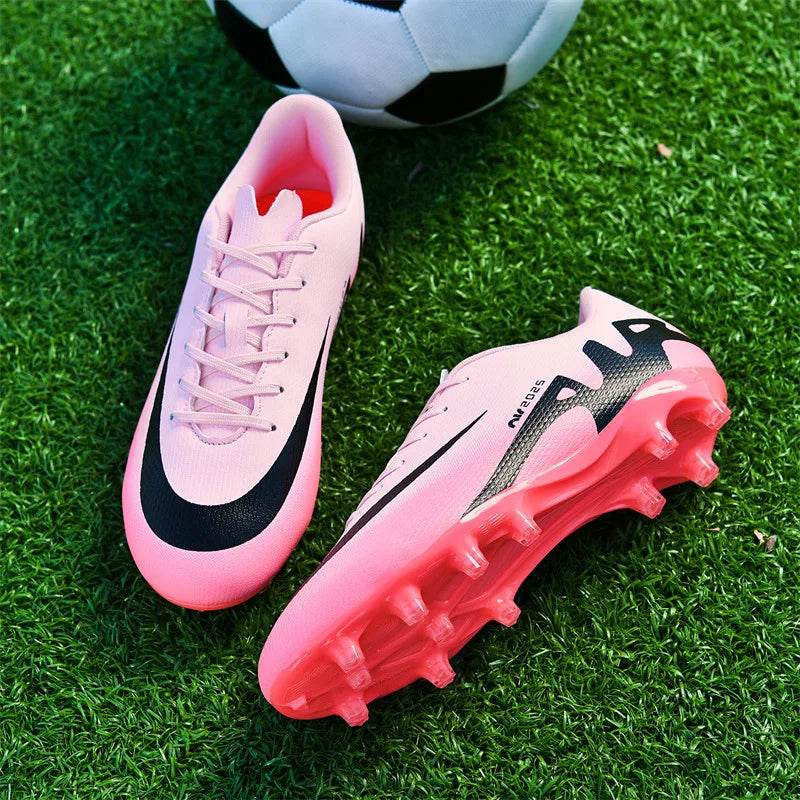 Men Soccer Shoes FG/TF Soft Football Sneakers Breathable Non-Slip Cleats Grass Trainers Outdoor Low Top Running Sport Footwear - KICKSTART