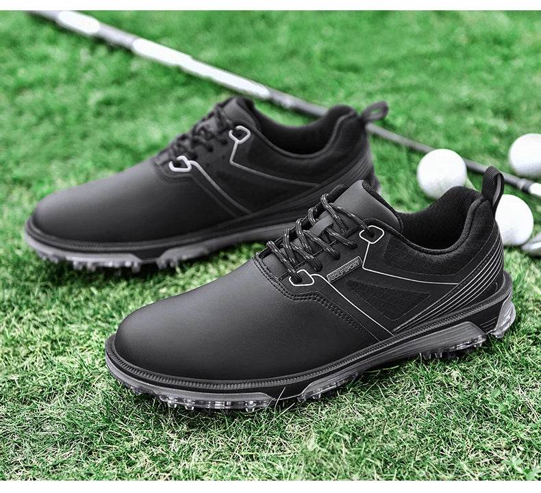 Waterproof Golf Shoes Men High quality Leather Professional Outdoor Golfing Sneakers Walking Exported To Europe And America40-47 - KICKSTART