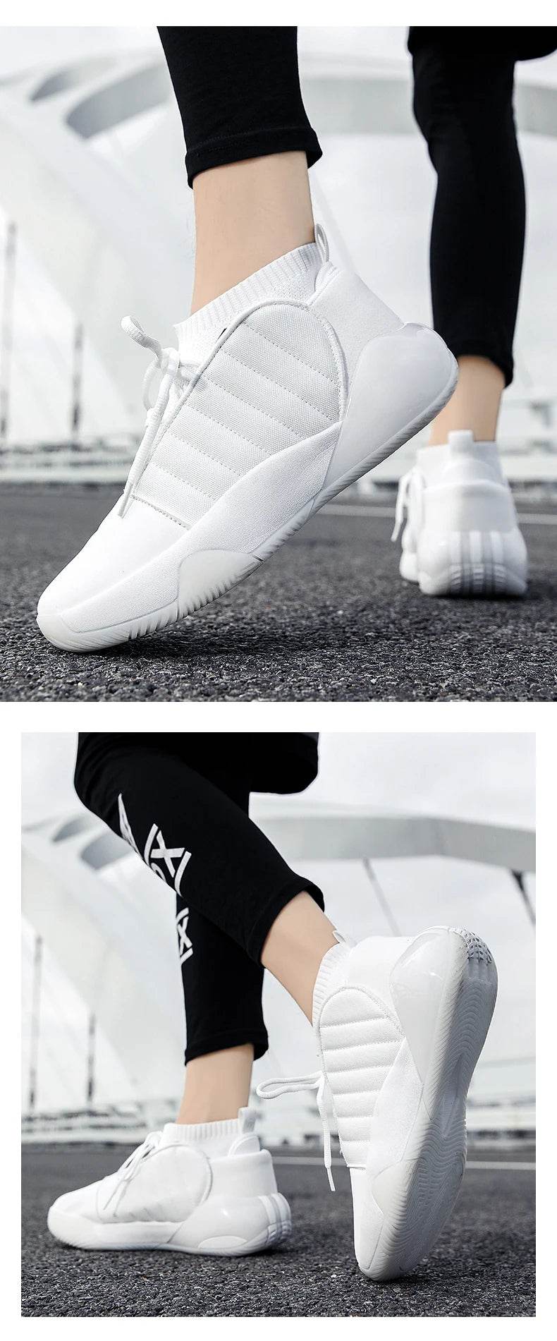 2024 New Men's Basketball Shoes Unisex Cushioning Anti-Friction Sport Shoes Men Light Basketball Sneakers Man High Top Gym Boots - KICKSTART