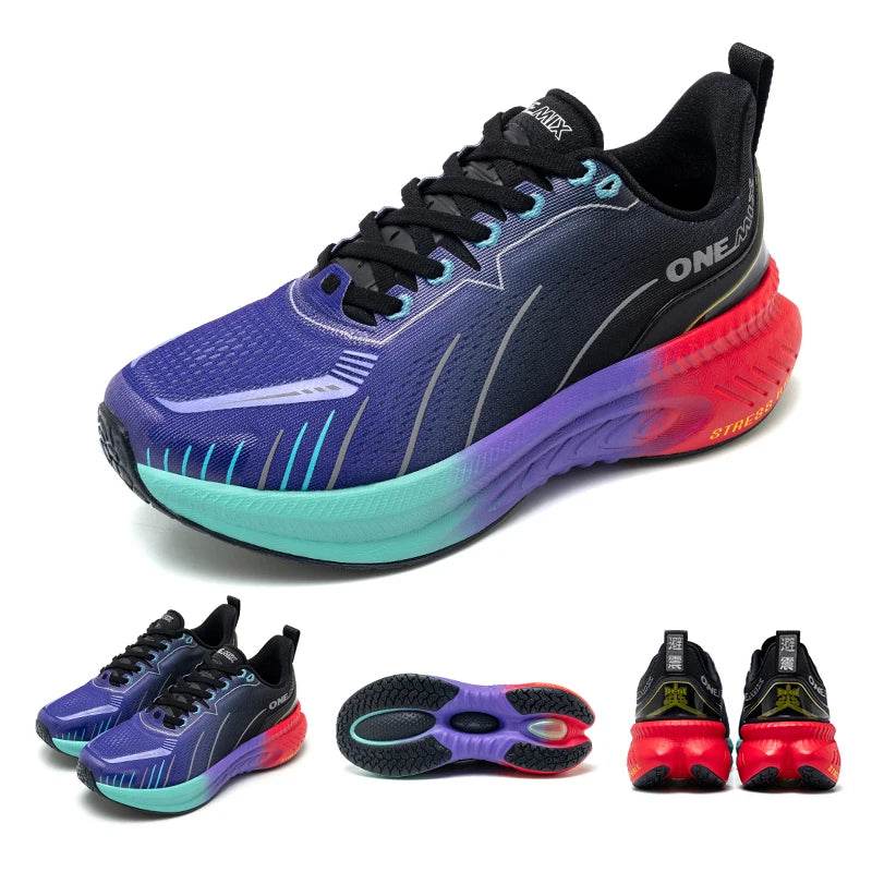 ONEMIX Top Cushioning Running Shoes Suitable for Heavy Runners Lace Up Sport Shoes Non-slip Outdoor Athletic Sneakers for Men - KICKSTART