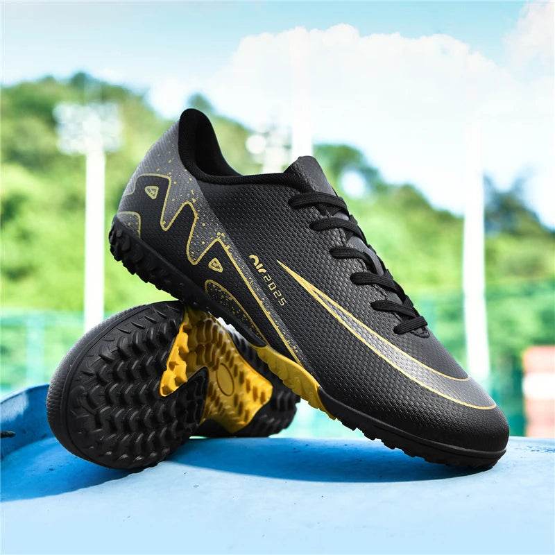 Men Soccer Shoes FG/TF Soft Football Sneakers Breathable Non-Slip Cleats Grass Trainers Outdoor Low Top Running Sport Footwear - KICKSTART