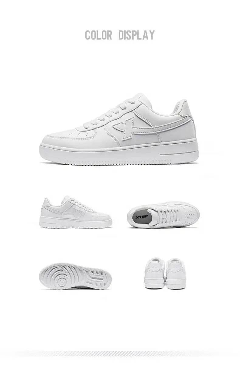 Xtep Men Skateboarding Shoes Non-Slip Casual White Couple Skate Sneakers Male Female Luxury Brand Shoes 881219319851 - KICKSTART