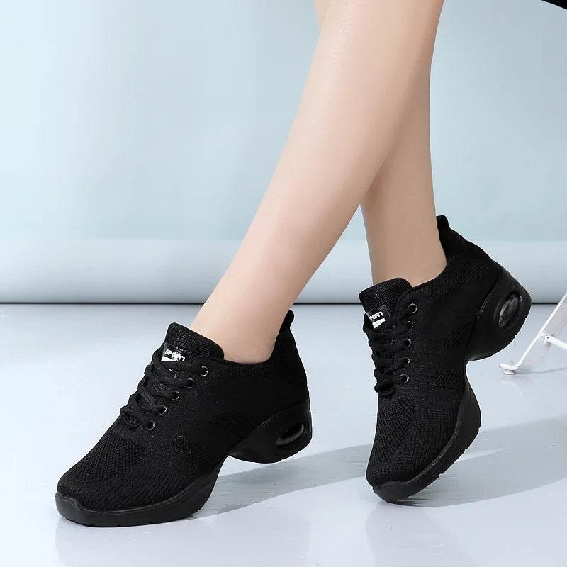 Dance sneakers for woman jazz shoes mesh Modern Outsole Dance Sneakers Breathable Lightweight Dancing fitness shoes for women - KICKSTART