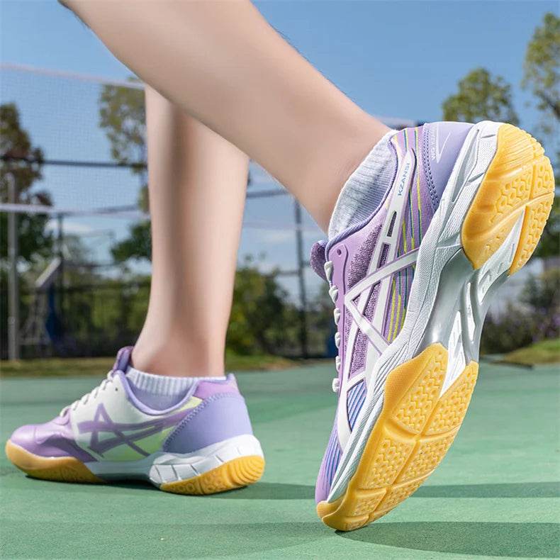 Professional Badminton Shoes Men Women Fashion Purple Badminton Sneakers Non-Slip Table Tennis Shoes Men Indoor Volleyball Shoes - KICKSTART